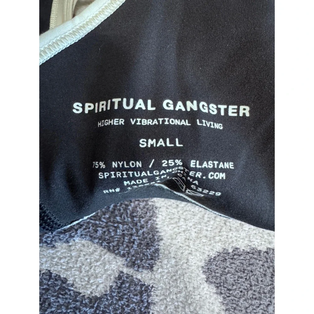 Spiritual‎ Gangster Nirvana Sports Bra Black Skier Print Yoga Top Small